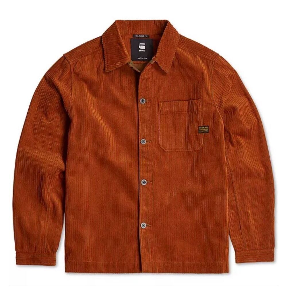 G-Star Raw Relaxed-Fit One Pocket Corduroy Shirt Jacket Button Down Shacket Rode